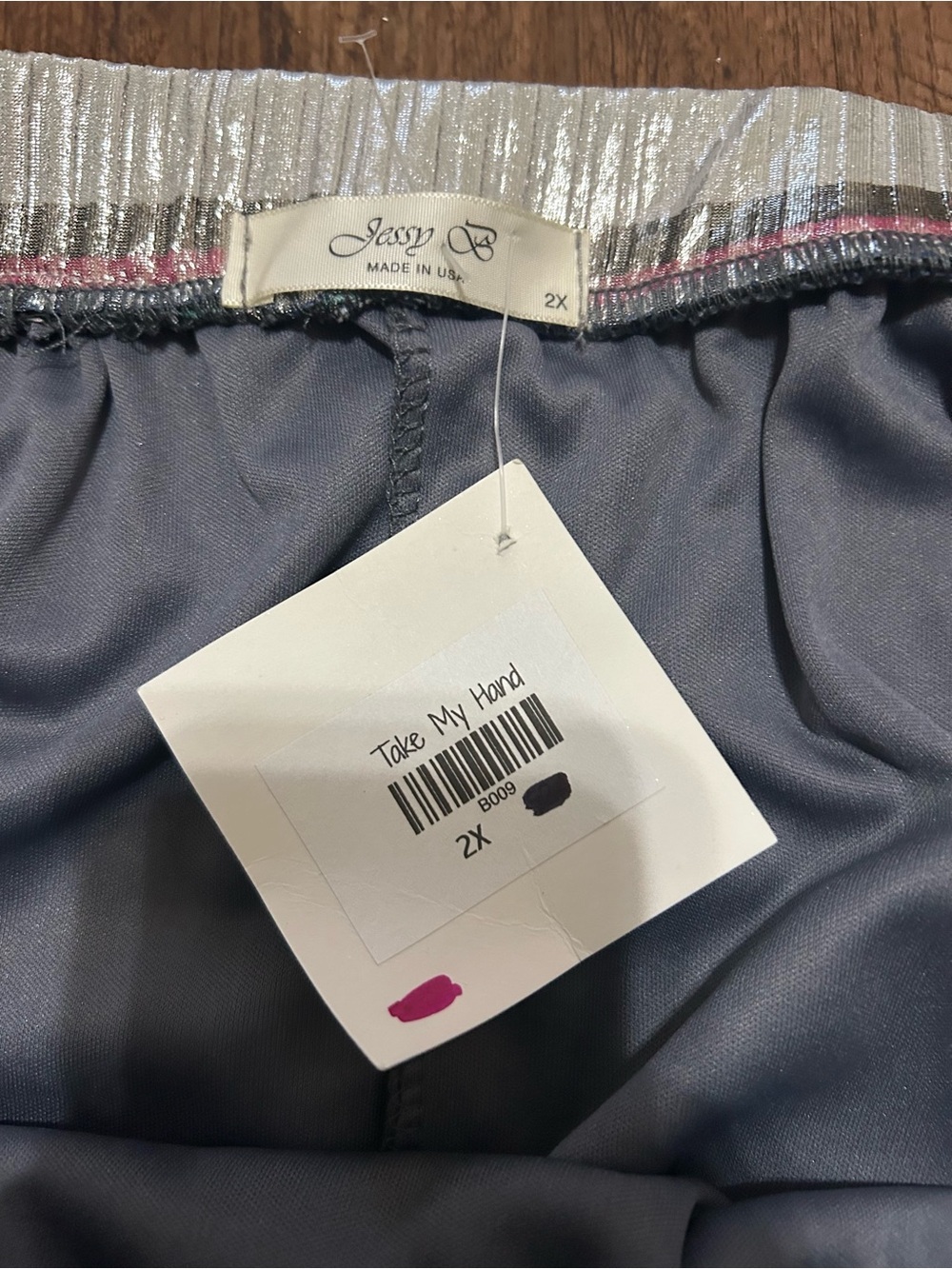 Jessy B ModCloth Metallic Pleated Stripe Midi Skirt 2X Plus Size Made USA - Picture 5 of 5